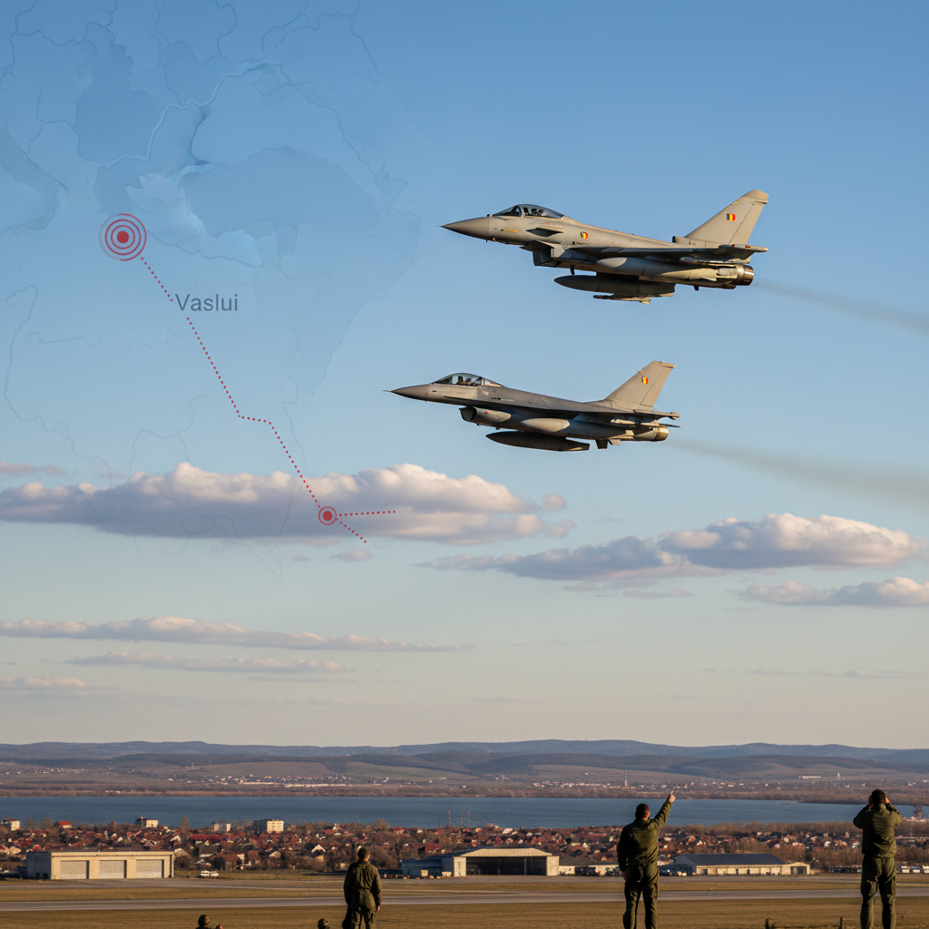 Avioane Eurofighter și F-16 mobilizate urgent, alertă Ro-Alert transmisă și în sudul județului Vaslui