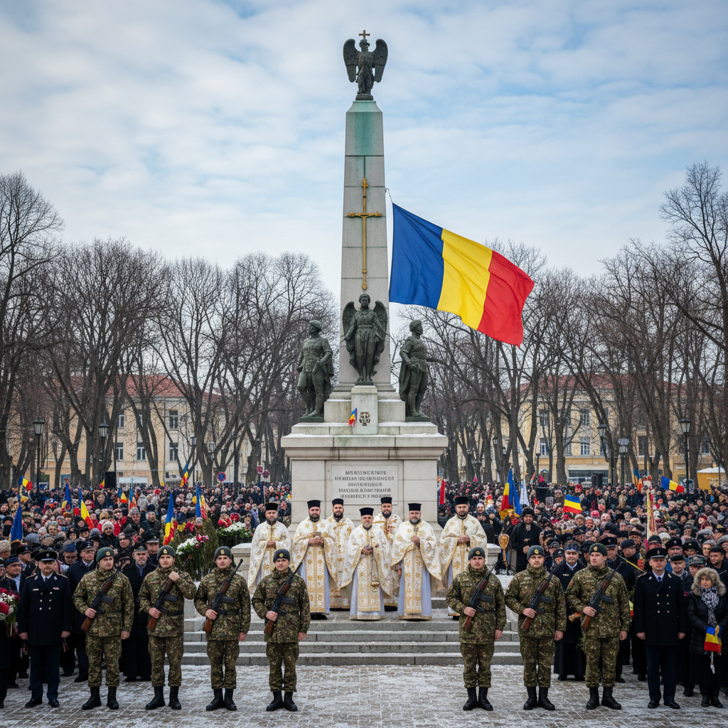 Bârlad marchează Ziua Națională a României prin ceremonii militare și religioase la Monumentul Eroilor Neamului