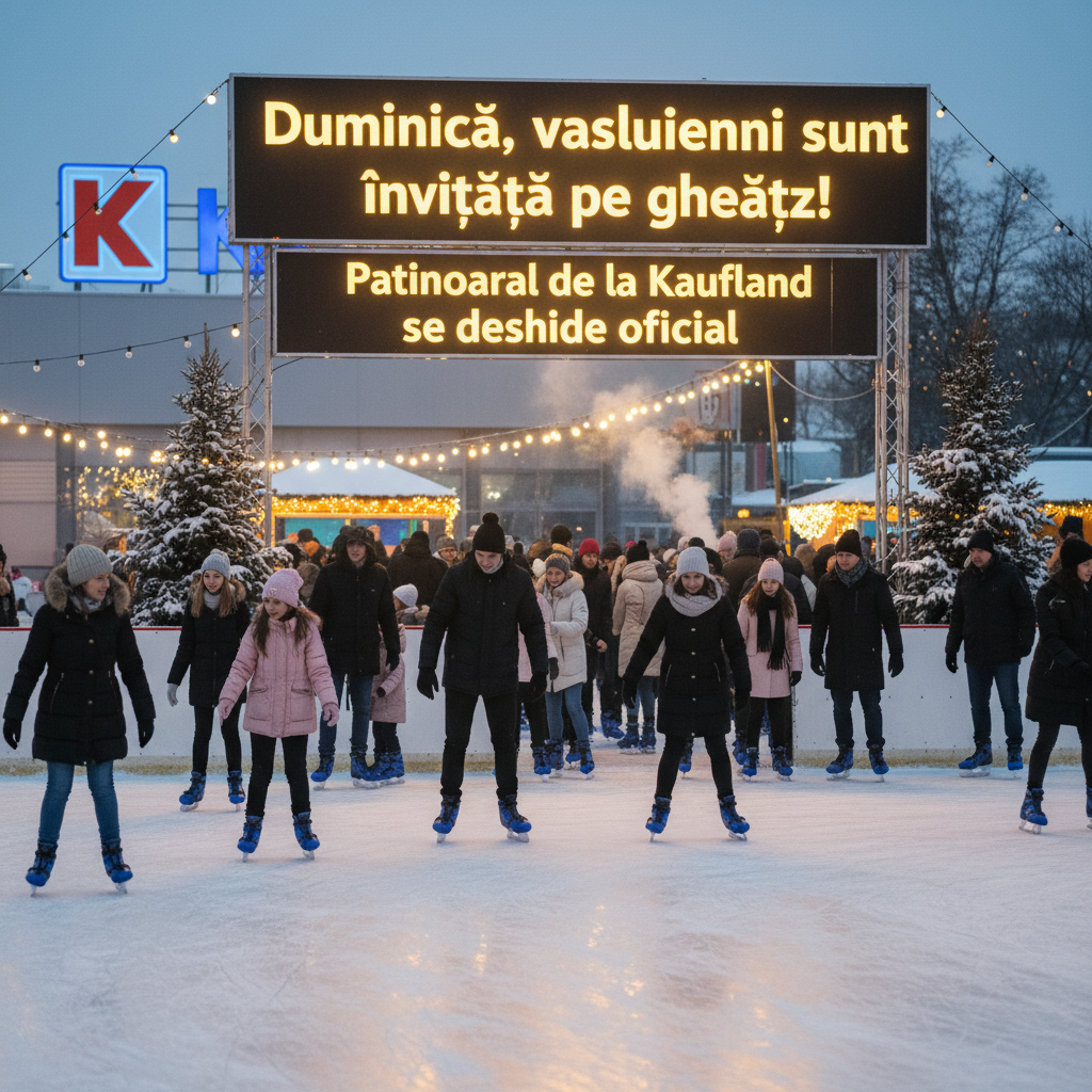 Duminică, patinoarul de la Kaufland Vaslui se deschide oficial pentru vasluieni