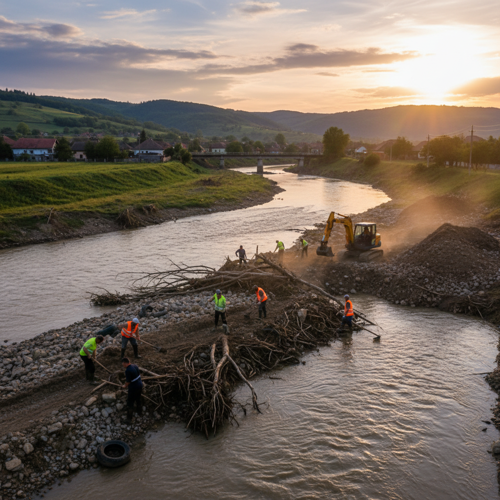 Igienizarea și decolmatarea râurilor din Vaslui și Galați, priorități după inundațiile din 2024