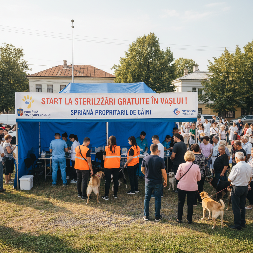 Începe campania de sterilizări gratuite pentru câini în Vaslui, susținută de Primăria Municipiului Vaslui și Goscom Vaslui SA