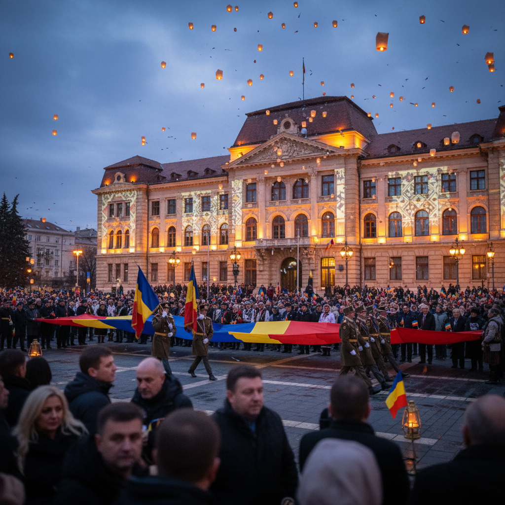 Ziua Națională a României, marcată la Vaslui cu solemnitate, emoție și lumini speciale